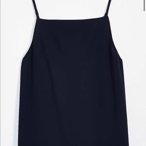 Loft navy chiffon square neck cami medium